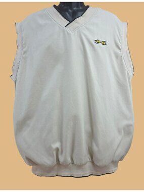 Snake Eyes Mens Beige V-Neck Golf Jacket Vest NWT NEW